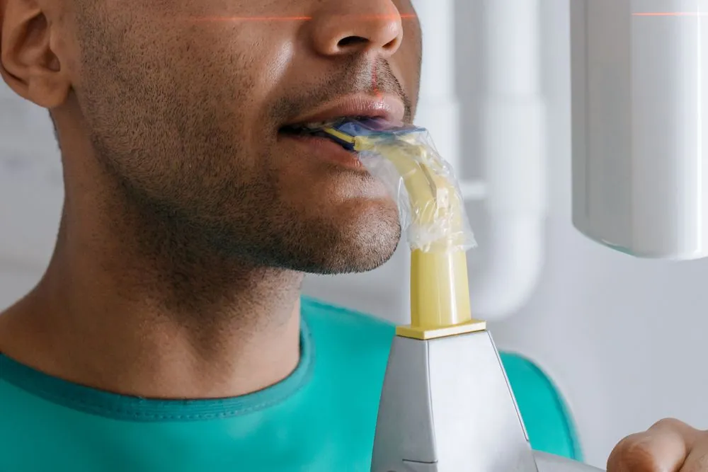 A patient during an intraoral scan